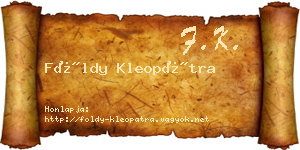 Földy Kleopátra névjegykártya